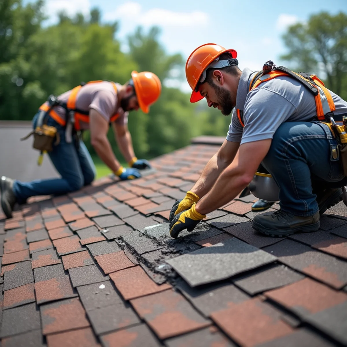 Visible warning signs of shingle deterioration including curling and granule erosion