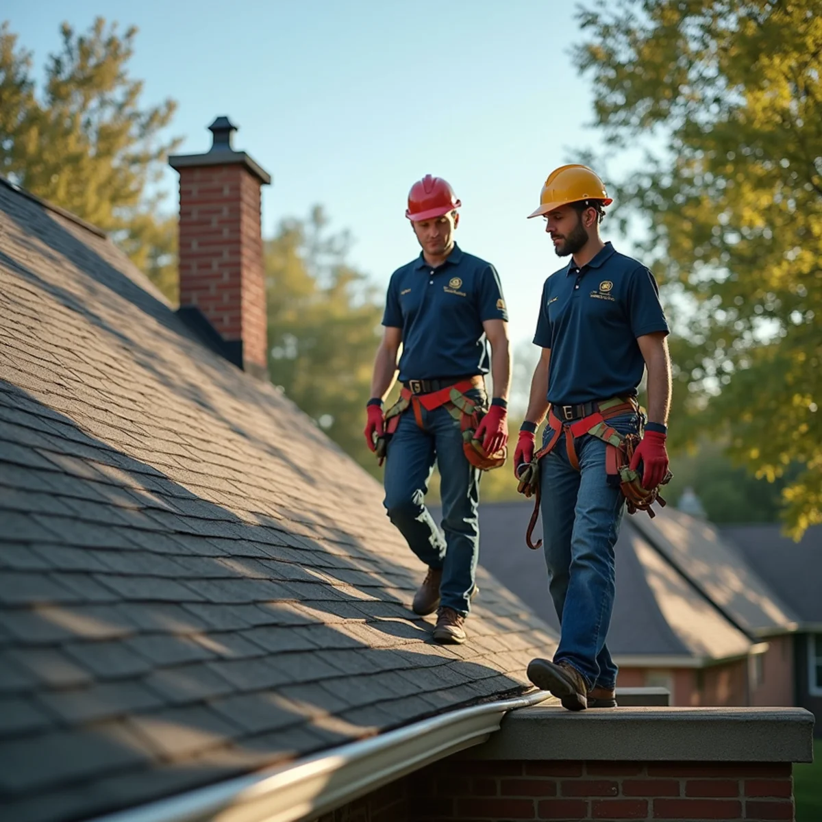 Landlord and roofing professional reviewing rental property roof maintenance checklist