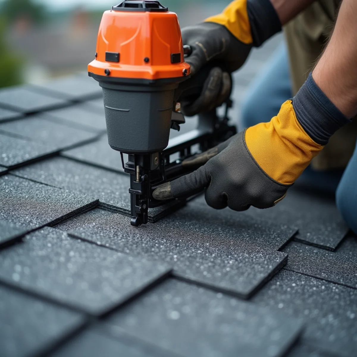 Architectural shingle installation with precision nail line alignment on residential roof in Little Rock AR