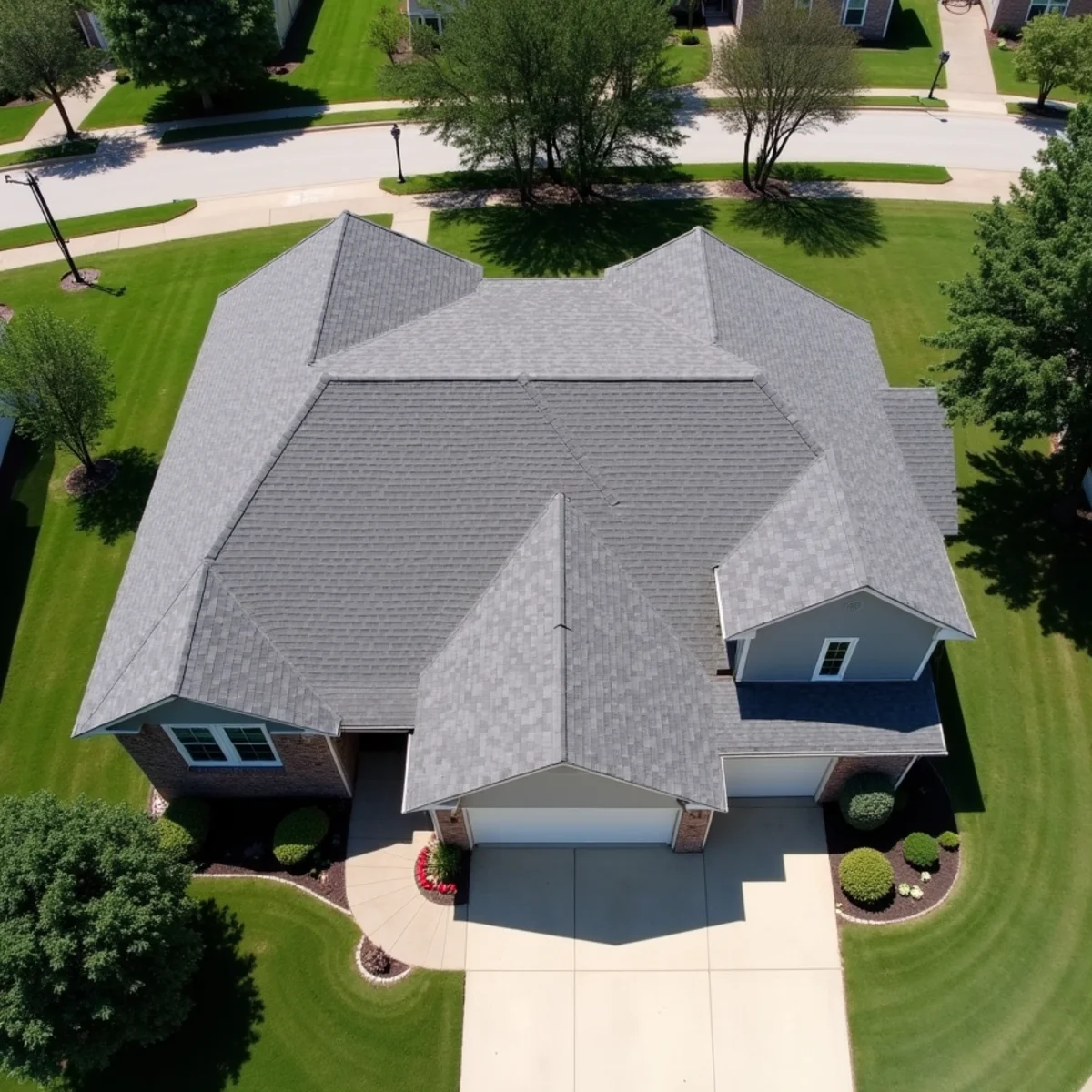 Completed residential shingle roofing installation by Ernest Roofing in Beebe, Arkansas