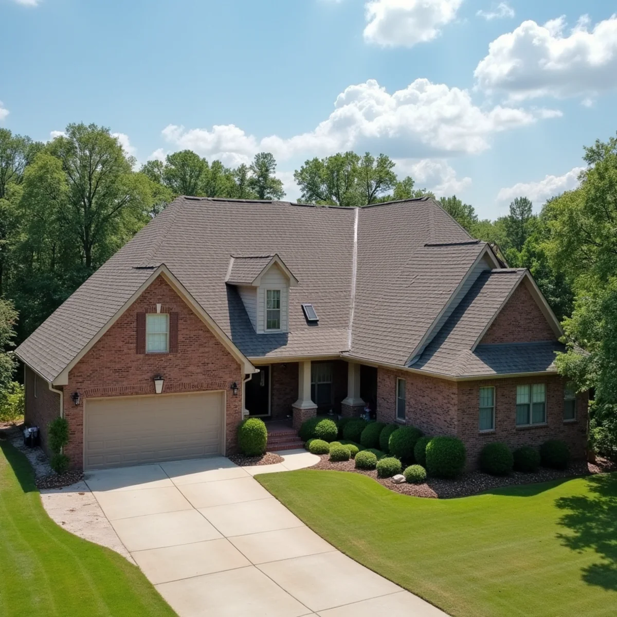 Completed residential shingle roofing installation by Ernest Roofing in Cleburne County, Arkansas