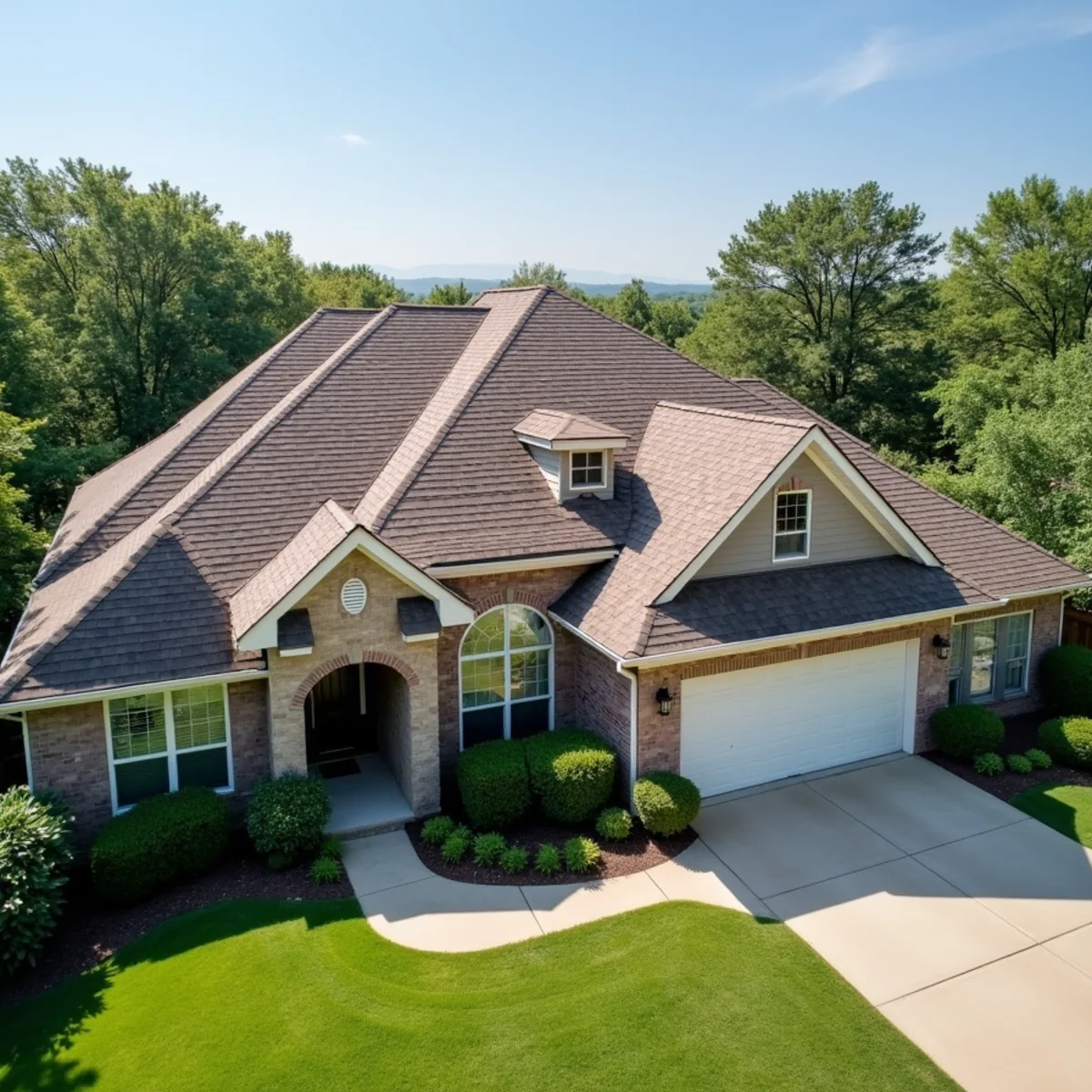 Completed residential shingle roofing installation by Ernest Roofing in Garland County, Arkansas