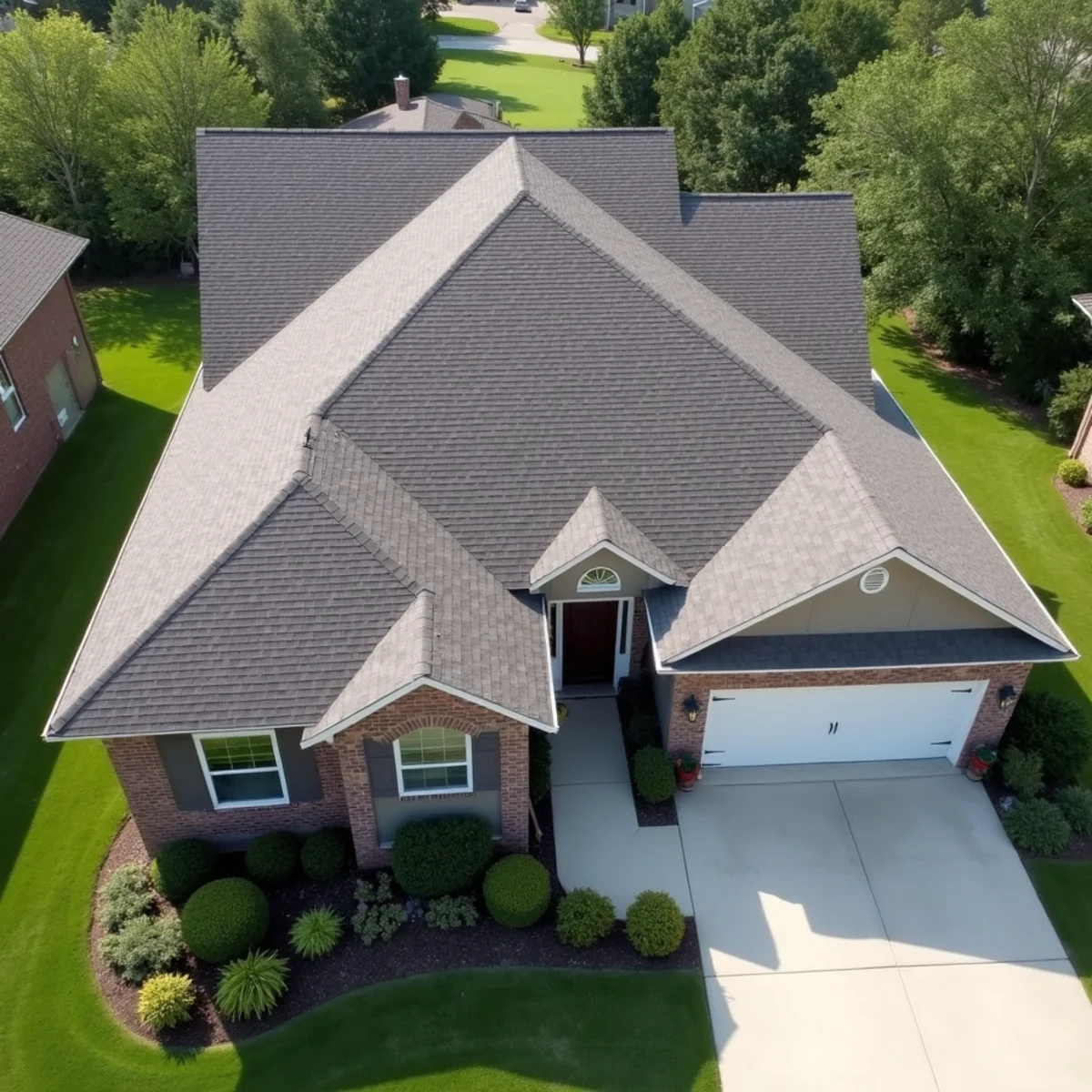 Completed residential shingle roofing installation by Ernest Roofing in Hazen, Arkansas