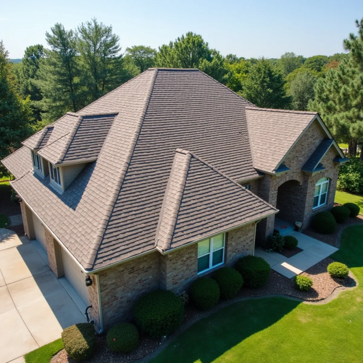 Completed residential shingle roofing installation by Ernest Roofing in Hot Springs Village, Arkansas