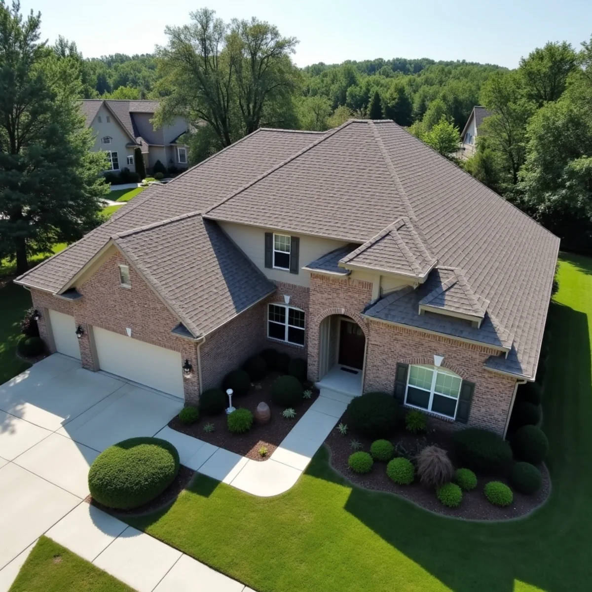Completed residential shingle roofing installation by Ernest Roofing in Jefferson County, Arkansas