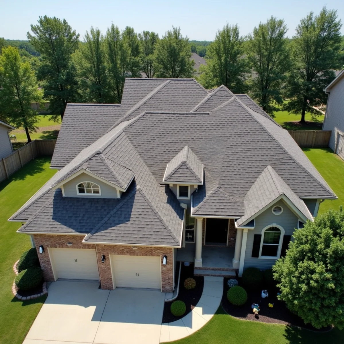 Completed residential shingle roofing installation by Ernest Roofing in North Little Rock, Arkansas