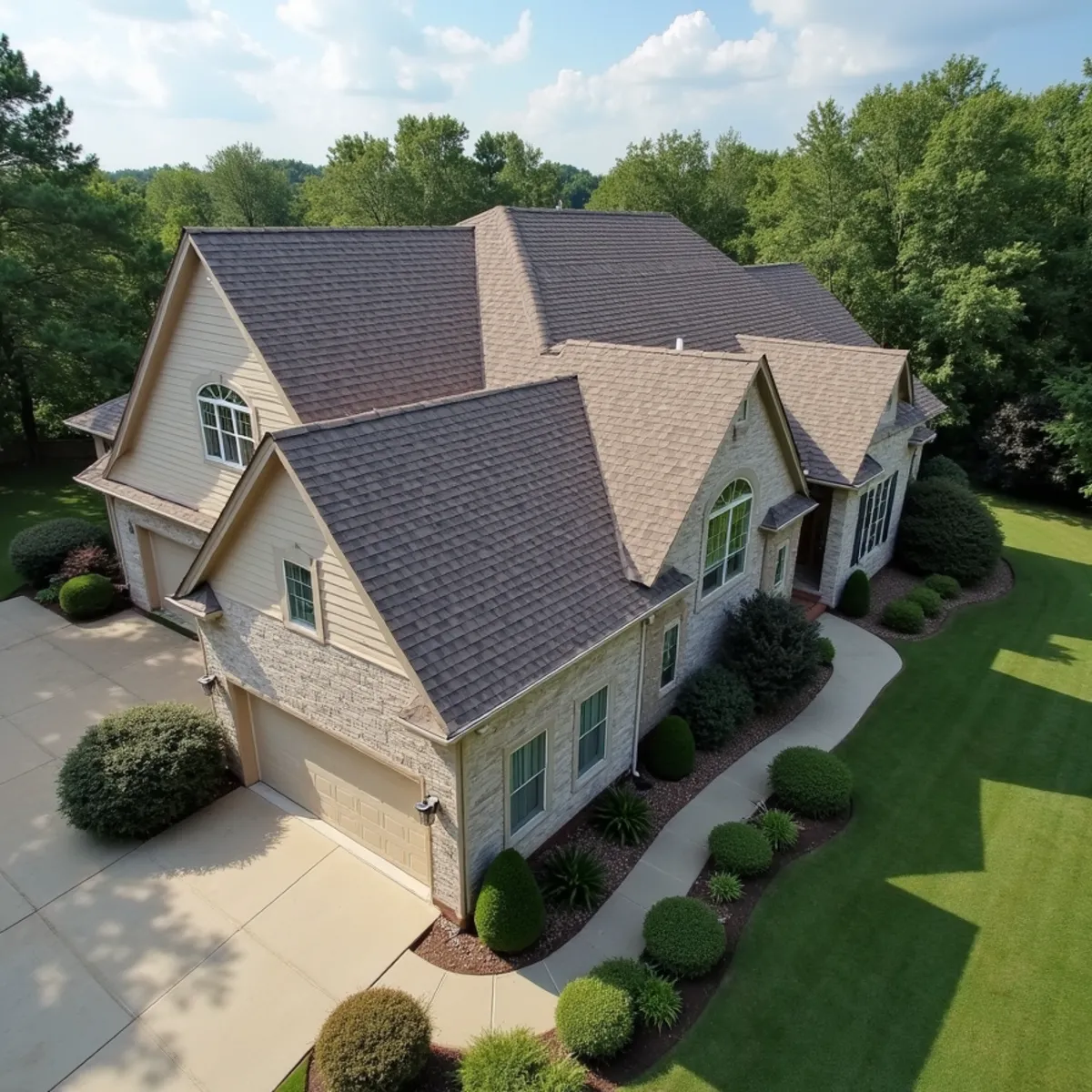 Completed residential shingle roofing installation by Ernest Roofing in Pulaski County, Arkansas