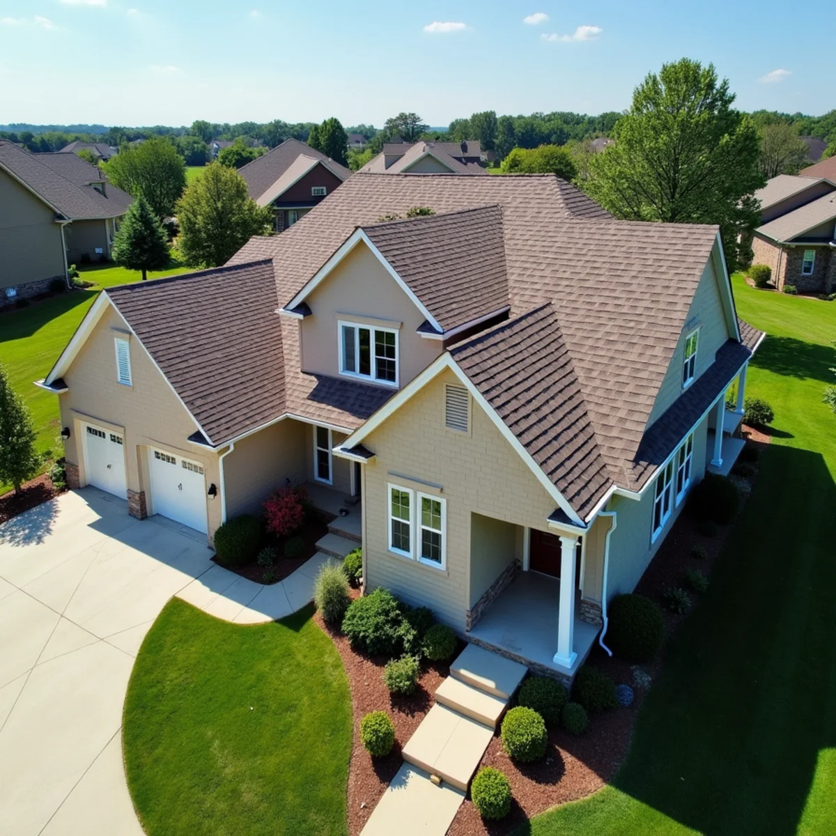 Completed residential shingle roofing installation by Ernest Roofing in Salem, Arkansas