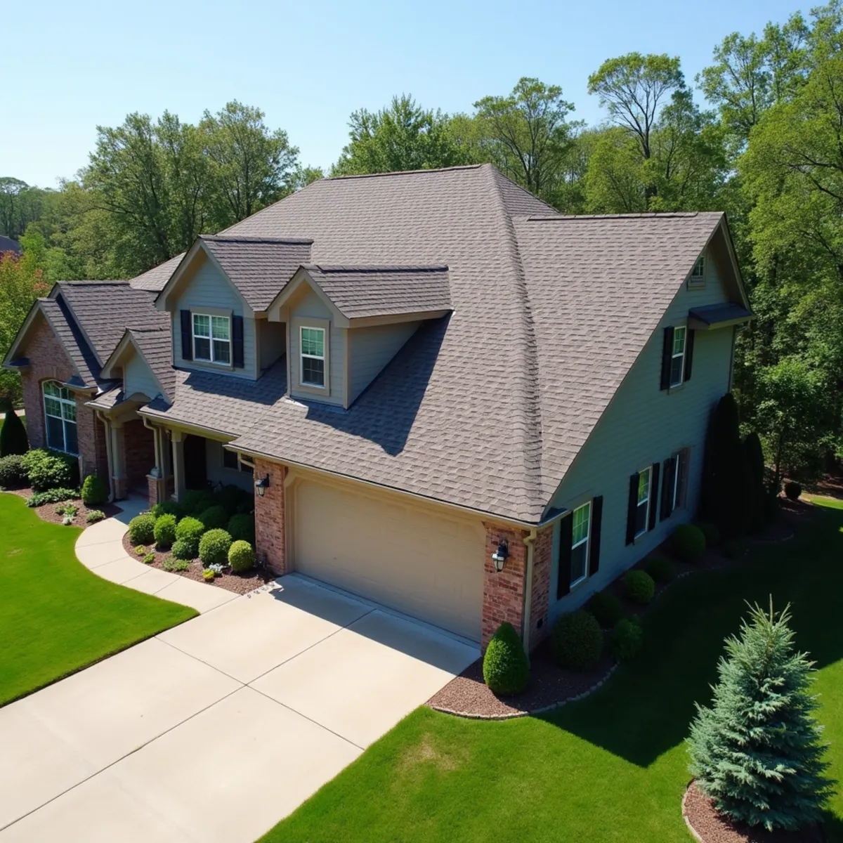 Completed residential shingle roofing installation by Ernest Roofing in Wooster, Arkansas